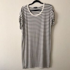 Black and white striped dress